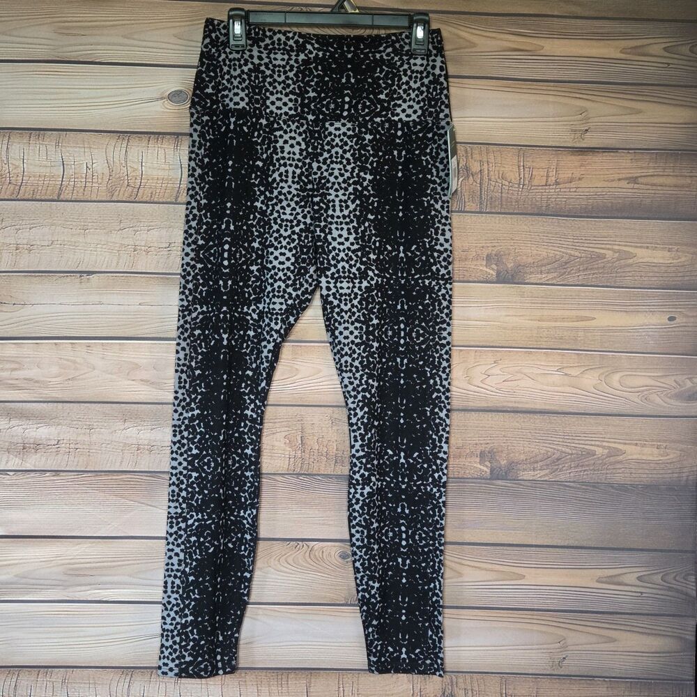 Lysse HSN Womens Black/gray Cheetah  Leggings Hourglass Smoothing Hi Waist MED.